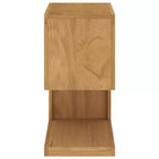 Solid Teak Wood S-Shape Side Table, 17.7"W x 23.6"H