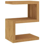 Solid Teak Wood S-Shape Side Table, 17.7"W x 23.6"H