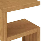 Solid Teak Wood S-Shape Side Table, 17.7"W x 23.6"H
