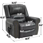Power Lift Recliner Chair with Heat, Massage & Dual Motor, Faux Leather, Brown