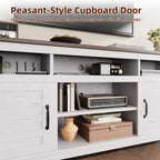 70.9" Farmhouse TV Stand with Adjustable Shelves & Cabinet Doors for 75" TVs
