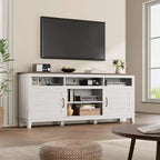 70.9" Farmhouse TV Stand with Adjustable Shelves & Cabinet Doors for 75" TVs