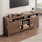 70.9" Farmhouse TV Stand with Adjustable Shelves & Cabinet Doors for 75" TVs