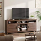 70.9" Farmhouse TV Stand with Adjustable Shelves & Cabinet Doors for 75" TVs