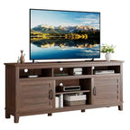 70.9" Farmhouse TV Stand with Adjustable Shelves & Cabinet Doors for 75" TVs