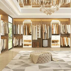 8FT Closet Organizer System with Extendable Hanging Rod & Drawer, MDF