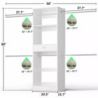 8FT Closet Organizer System with Extendable Hanging Rod & Drawer, MDF