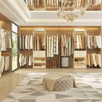 8FT Closet Organizer System with Extendable Hanging Rod & Drawer, MDF
