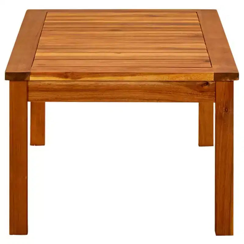 Solid Acacia Wood Outdoor Coffee Table with Slatted Top, 35.4"x19.7"