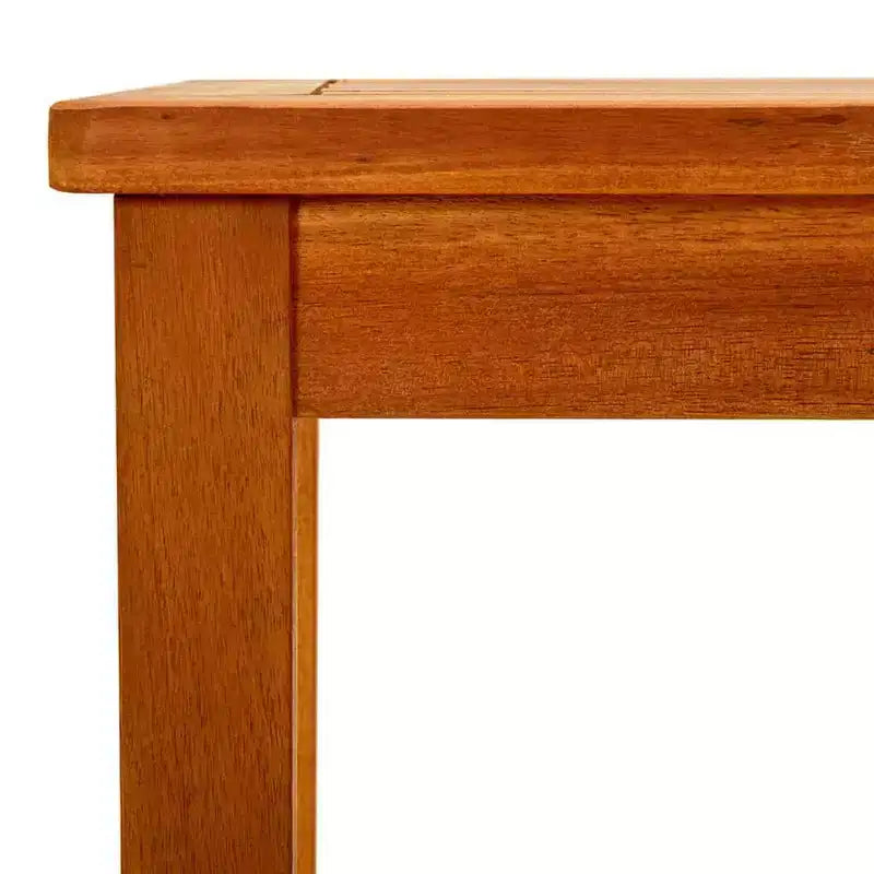 Solid Acacia Wood Outdoor Coffee Table with Slatted Top, 35.4"x19.7"