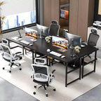 53" Computer Desk with Built-In Charging Station, 3 AC Outlets & 2 USB Ports