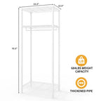 Heavy-Duty Metal Clothes Rack with Adjustable Shelves, 660 lb Capacity, White