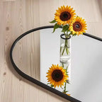 Gold Arched Full Length Mirror, 48x14 Inch. Shatter-Proof, Aluminum Frame for Over-Door or Wall Mount in Any Room