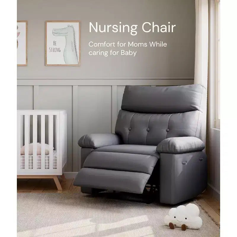 27" Oversized Manual Recliner Chair with Lumbar & Arm Support for Living Room & Bedroom