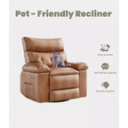 27" Oversized Manual Recliner Chair with Lumbar & Arm Support for Living Room & Bedroom