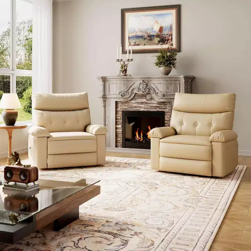 27" Oversized Manual Recliner Chair with Lumbar & Arm Support for Living Room & Bedroom