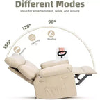 27" Oversized Manual Recliner Chair with Lumbar & Arm Support for Living Room & Bedroom