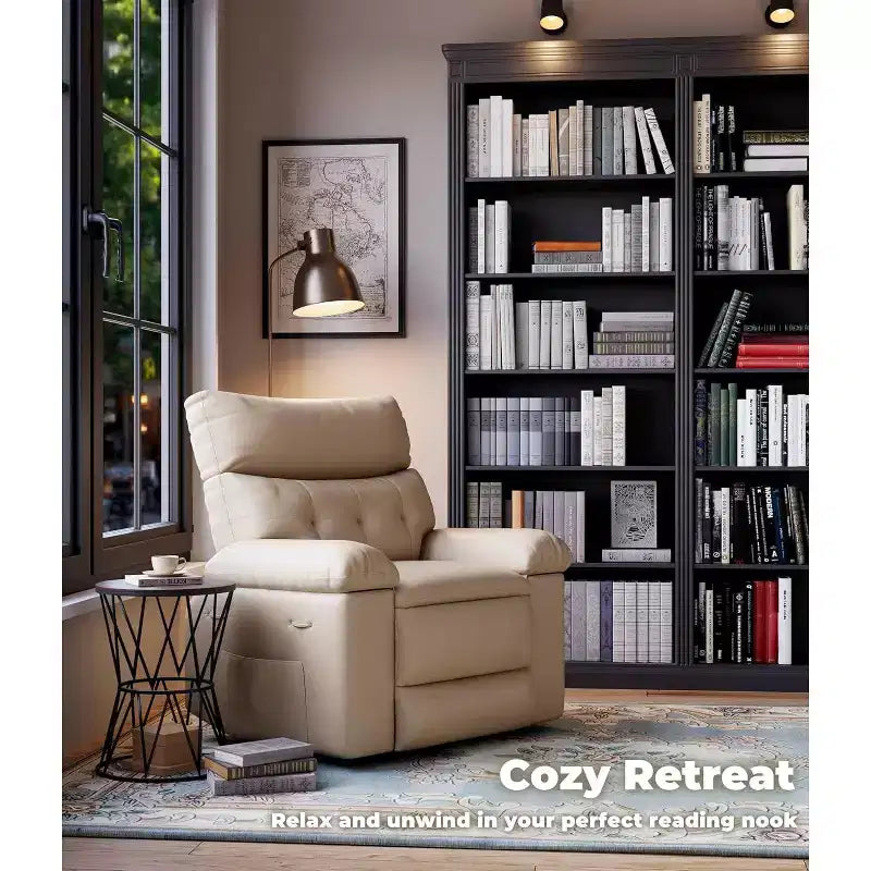 27" Oversized Manual Recliner Chair with Lumbar & Arm Support for Living Room & Bedroom
