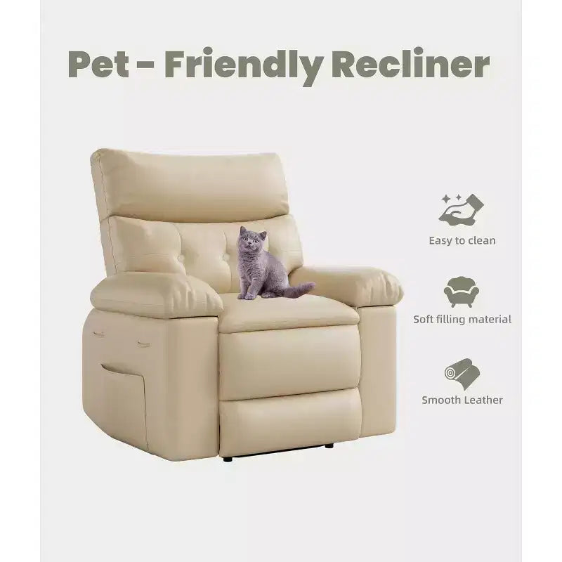27" Oversized Manual Recliner Chair with Lumbar & Arm Support for Living Room & Bedroom