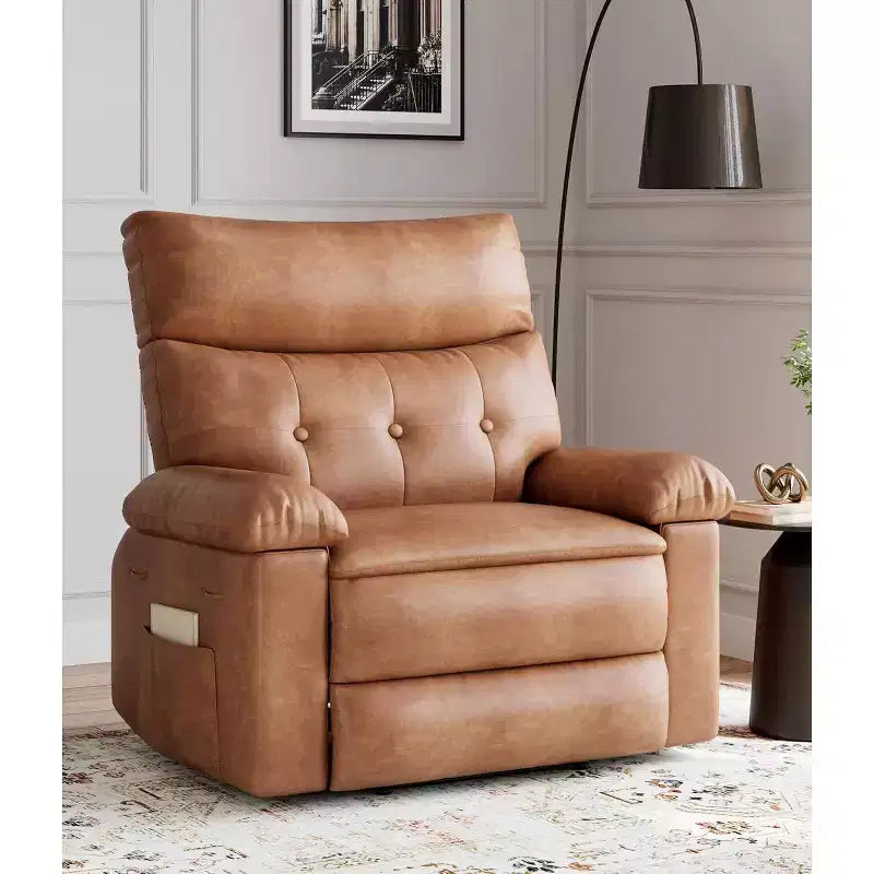 27" Oversized Manual Recliner Chair with Lumbar & Arm Support for Living Room & Bedroom