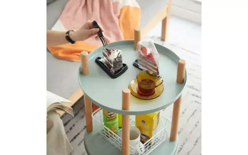 Rotating Adjustable Bookshelves, Multifunctional Standing Storage Bookshelf, Blue