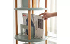 Rotating Adjustable Bookshelves, Multifunctional Standing Storage Bookshelf, Blue