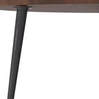Round Solid Acacia Wood Coffee Table, Cognac, Flared Metal Legs, 30"