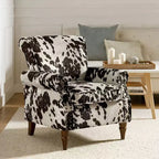 Traditional Floral Wingback Armchair with Nailhead Trim