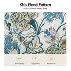 Traditional Floral Wingback Armchair with Nailhead Trim