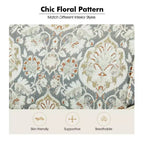 Traditional Floral Wingback Armchair with Nailhead Trim