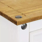 Kitchen Sideboard Cabinet with 2 Drawers & 2 Doors, Solid Pine, White