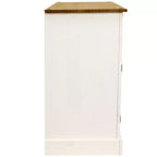 Kitchen Sideboard Cabinet with 2 Drawers & 2 Doors, Solid Pine, White