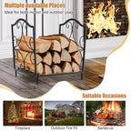 17" Steel Firewood Storage Rack with Rust-Resistant Coating, 132 lb Capacity