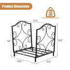 17" Steel Firewood Storage Rack with Rust-Resistant Coating, 132 lb Capacity