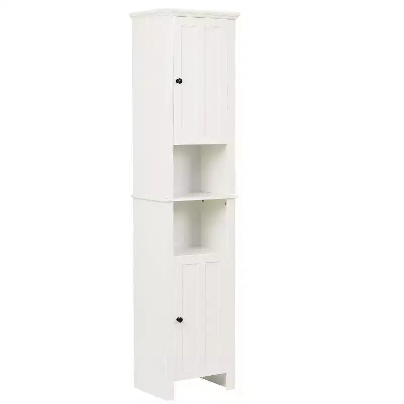 Armadio alto da bagno in MDF bianco da 67 pollici