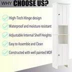 Armadio alto da bagno in MDF bianco da 67 pollici
