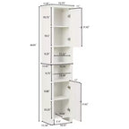 Armadio alto da bagno in MDF bianco da 67 pollici