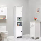 Armadio alto da bagno in MDF bianco da 67 pollici