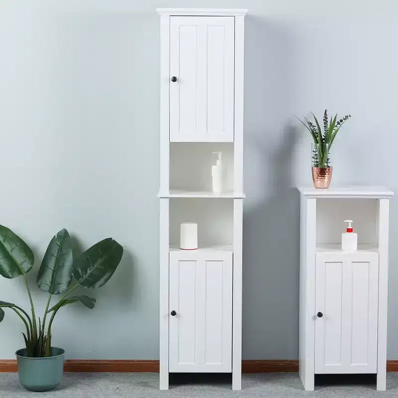 Armadio alto da bagno in MDF bianco da 67 pollici