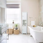 Armadio alto da bagno in MDF bianco da 67 pollici