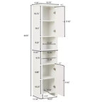 Armadio alto da bagno in MDF bianco da 67 pollici