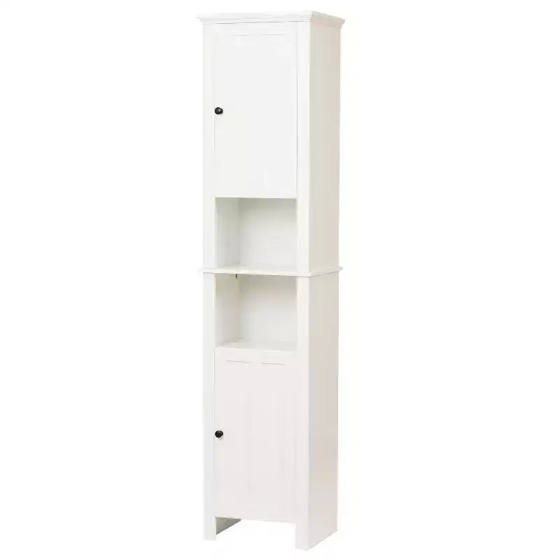 Armadio alto da bagno in MDF bianco da 67 pollici
