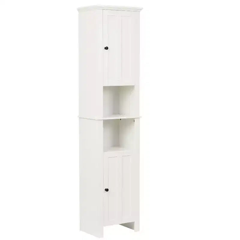 Armadio alto da bagno in MDF bianco da 67 pollici