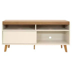 Mid-Century Modern TV Stand Console with Storage Cabinet and Shelves for 58" TV