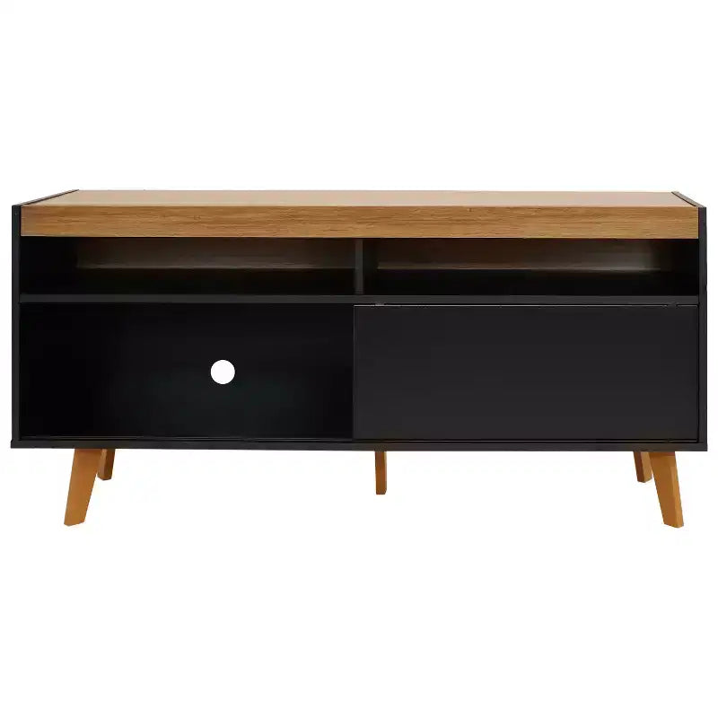 Mid-Century Modern TV Stand Console with Storage Cabinet and Shelves for 58" TV