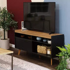 Mid-Century Modern TV Stand Console with Storage Cabinet and Shelves for 58" TV
